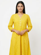 IMARA Kurti Casual Yellow Cotton