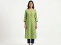 Green Printed Cotton Kurti