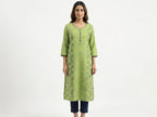 Green Printed Cotton Kurti