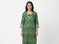 Green Ethnic Print Viscose Kurti Set with Pant
