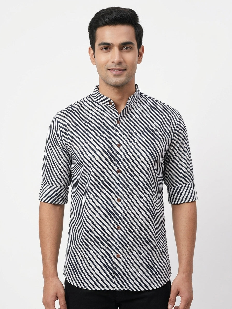 Cotton Strips Printed Black & White