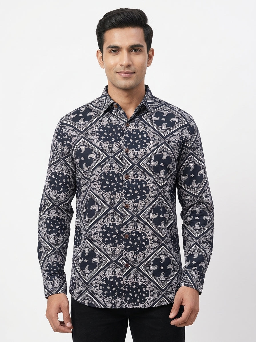 Cotton Printed White & Black
