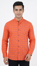 Cotton Penguin Print Orange
