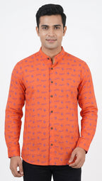 Cotton Penguin Print Orange
