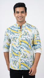 Cotton Rayon Printed Mabel Yellow Printed