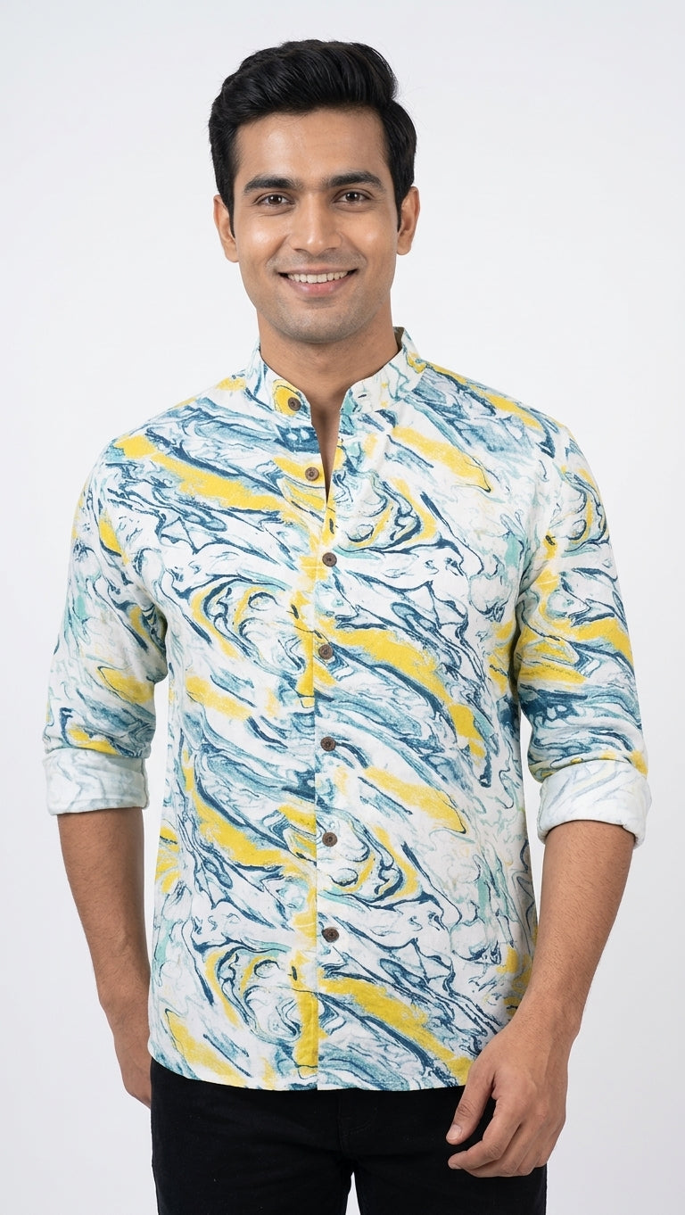 Cotton Rayon Printed Mabel Yellow Printed