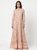 Women's Floral Printed Flared Maxi Dress