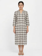 Women's Multi-colored Geometric Printed Straight Kurti