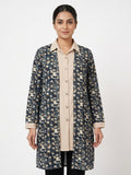 Multi-Color Abstract Print Open Front Tunic Top