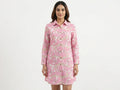 Pink Floral Printed Long Sleeve Tunic Top