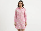Pink Floral Printed Long Sleeve Tunic Top