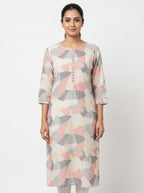 Multi-Colored Abstract Print Regular Fit Kurti