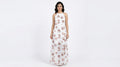 White Floral Print A-line Dress