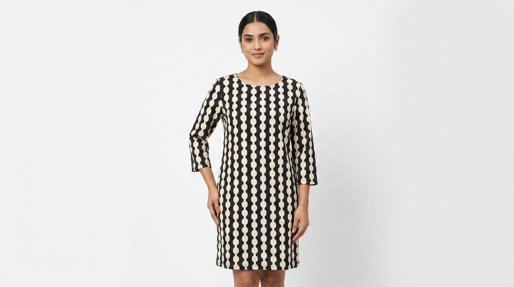 Multi Abstract Print Regular Fit Dress