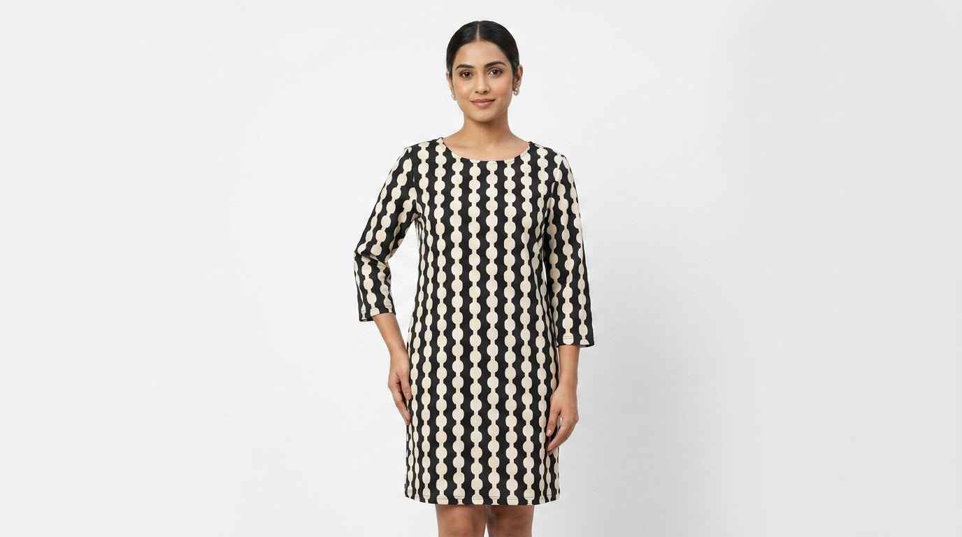 Multi Abstract Print Regular Fit Dress