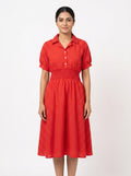 Red Polka Dot A-line Casual Dress