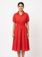 Red Polka Dot A-line Casual Dress