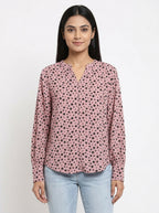 Pink Star Print Relaxed Fit Top