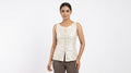 Women's Cream Embellished Sleeveless Top