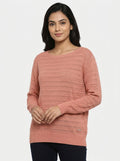 Women's Peach Textured Knit Sweater