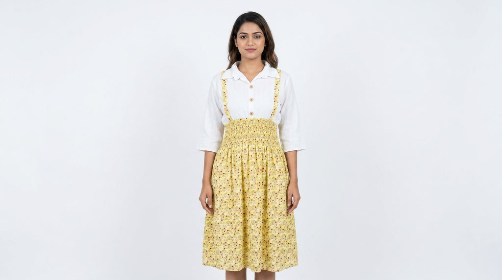 Women's Multi-color Floral Print Smocked Waist Casual Dress