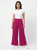 Magenta Solid Relaxed Fit Pallazos
