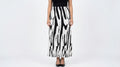 Abstract Print Pleated Flared Skirt