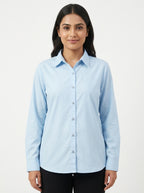 Light Blue Solid Full Sleeve Casual Shirt