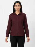 Wine Abstract Print Casual Shirt
