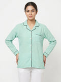 Mint Green Checkered Full Sleeve Casual Shirt