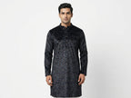 Black Floral Printed Long Sleeve Kurti