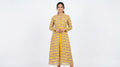 Women's Yellow Floral Printed Cotton Kurti