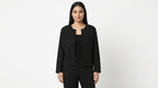 Black Embellished Regular Fit Jacket