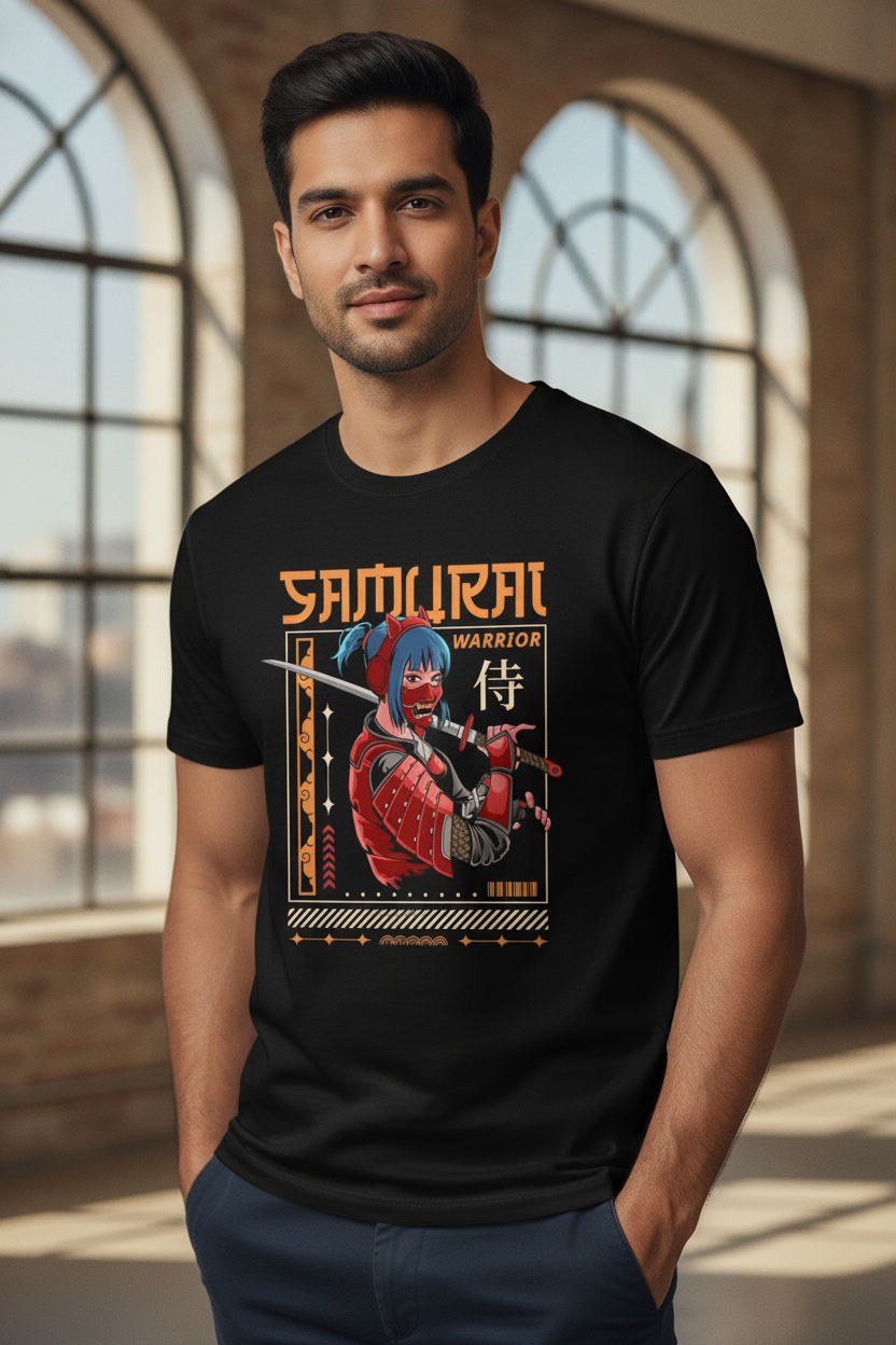 Samurai Warrior Black Tee