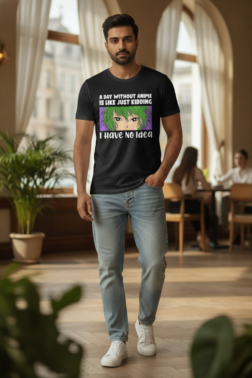 A Day Without Anime Black Tee