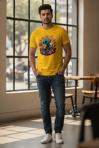 Alien Graphic Printed Yellow Tshirt