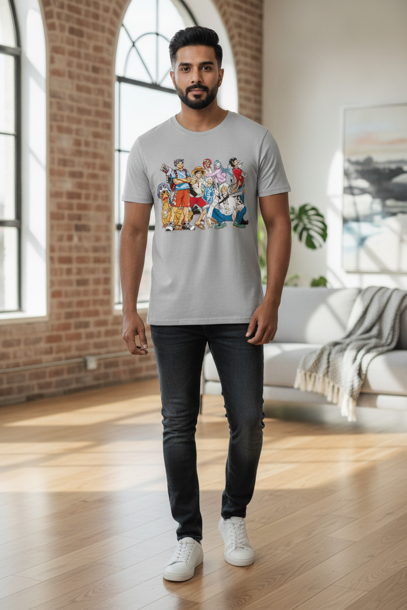 Anime World Grey Tee