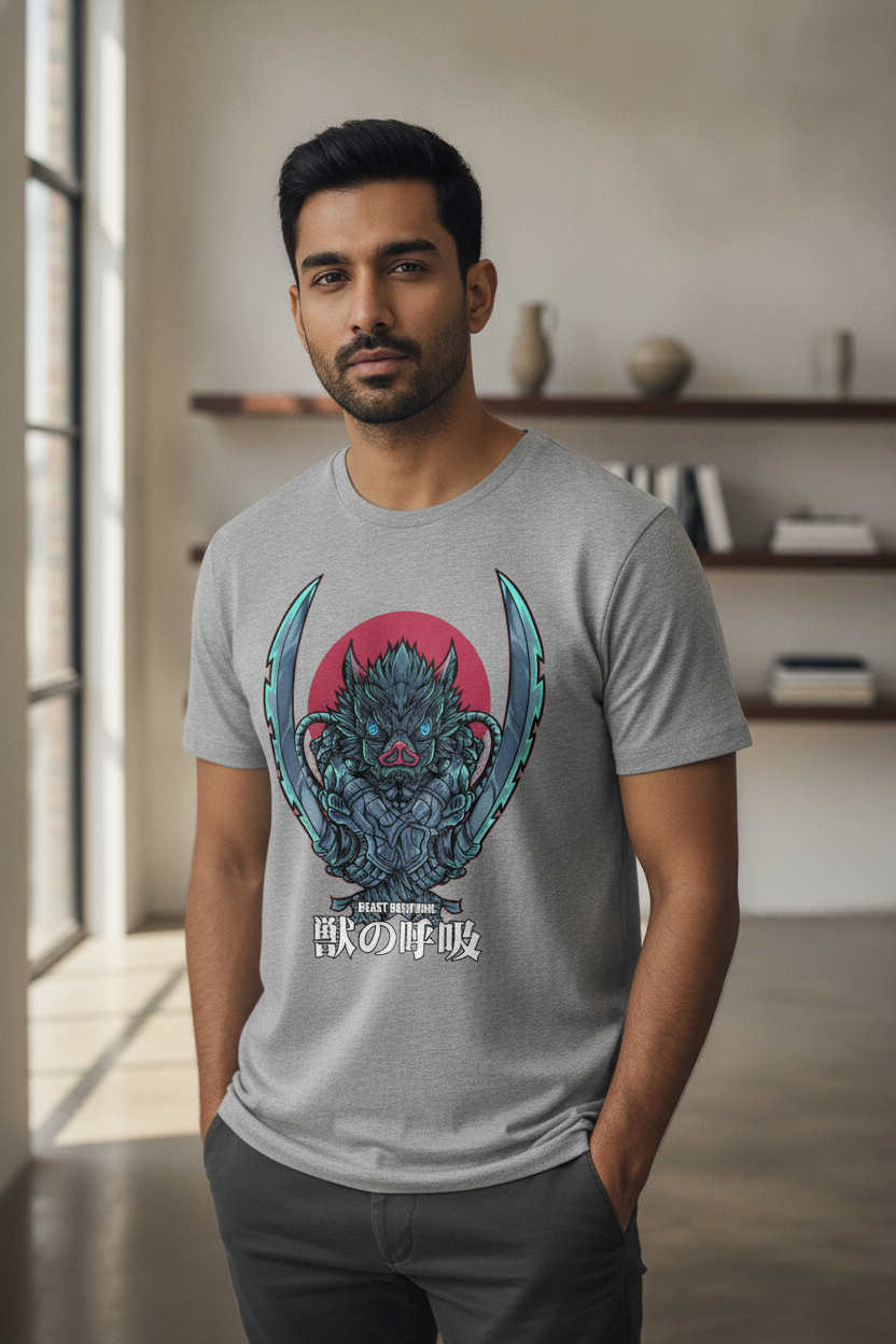 Beast Breathing Grey Tee