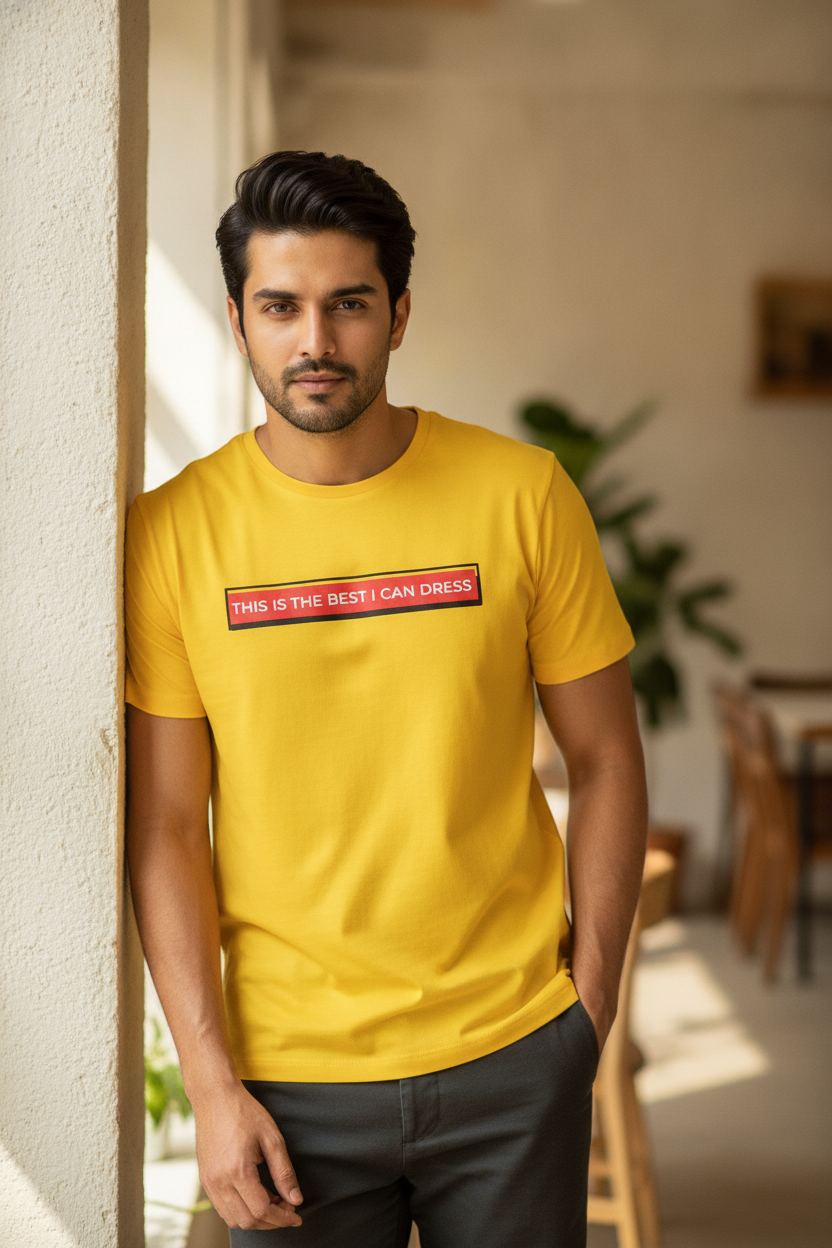 Best I Can Dress Graphic Yellow Tshirt