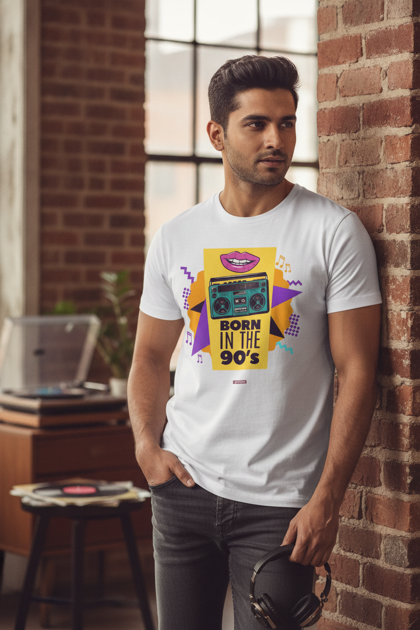 Born in the 90s - Retro printed graphic Tee for the 90 born - White