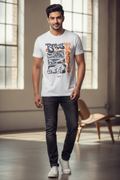 Boys will be Boys - Graffiti style printed casual white round neck tshirt
