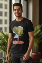 Brain Tree Graphic Printed Black Tshirt