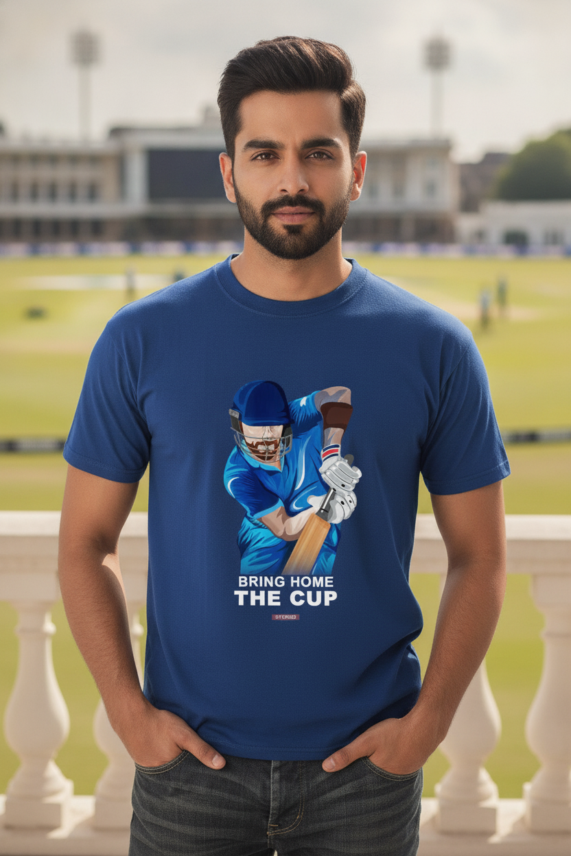 Bring Home the World Cup 2019 - Blue Cricket Fan Tee