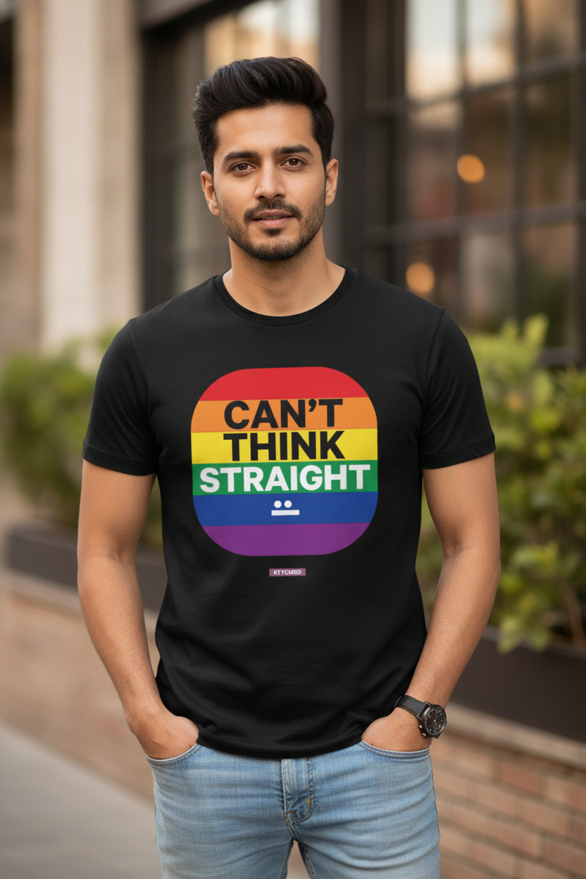 Cannot think straight when the times are confusing - Quirky Graphic T-Shirt Black Color