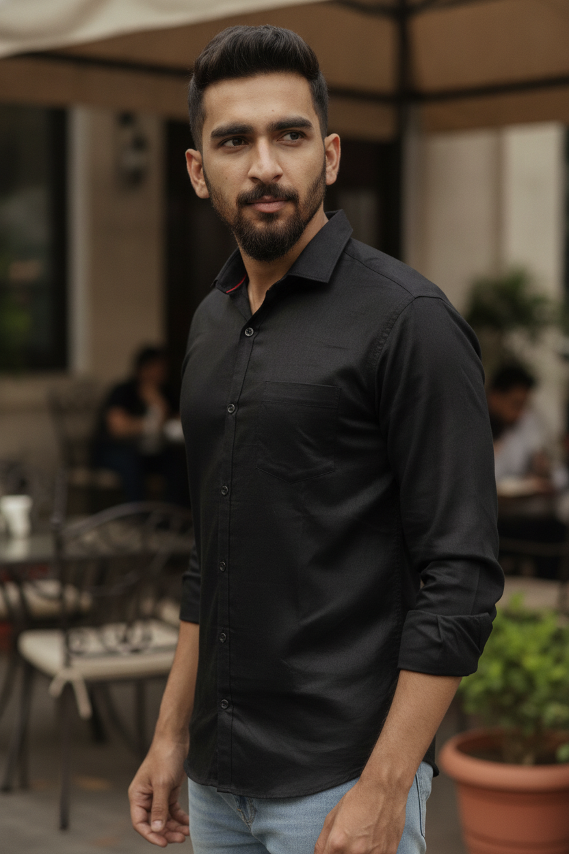 Classic Black Slim Fit Shirt