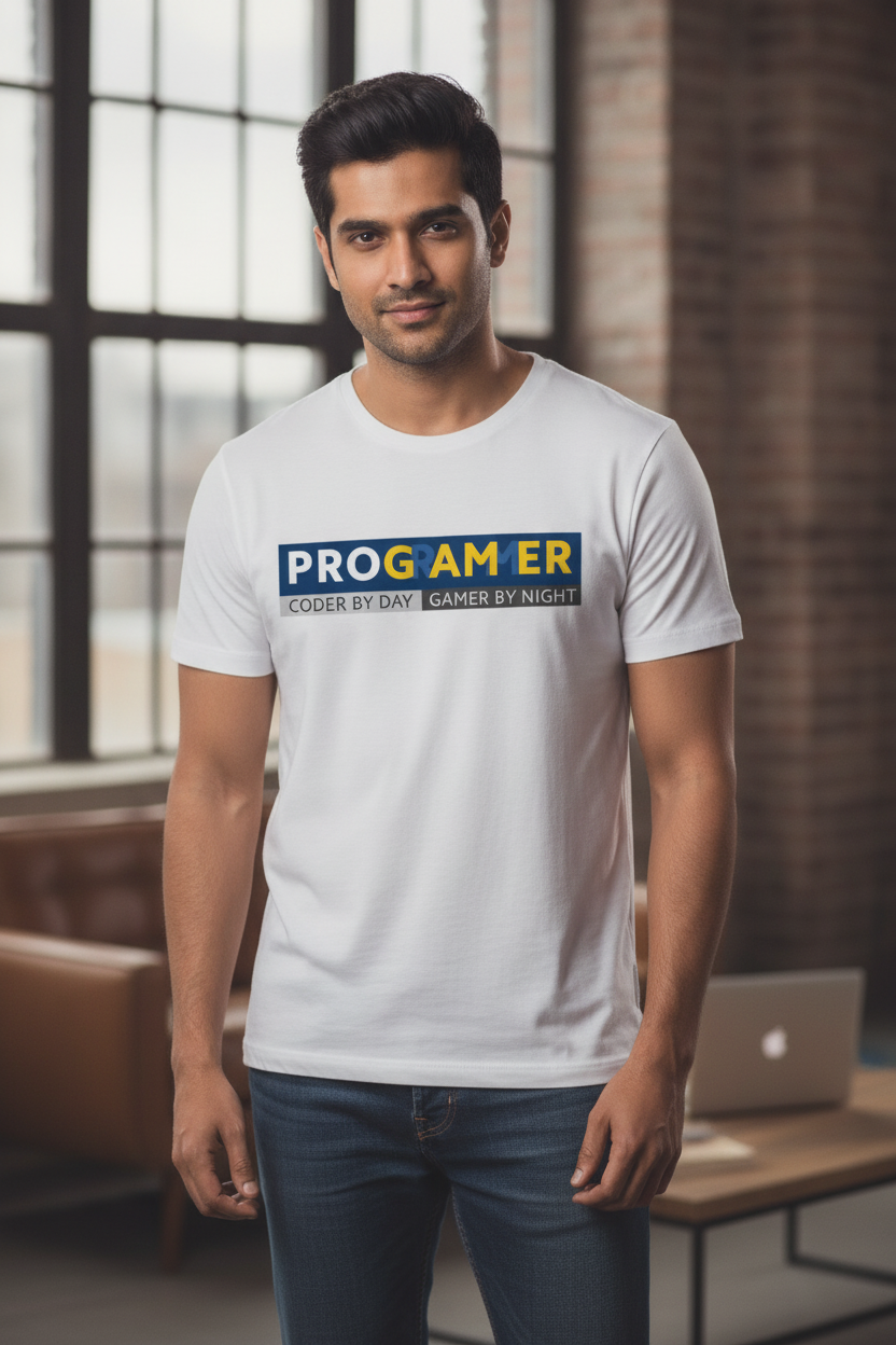 Coder by the Day, Gamer at night - True programmer Swag White Tee