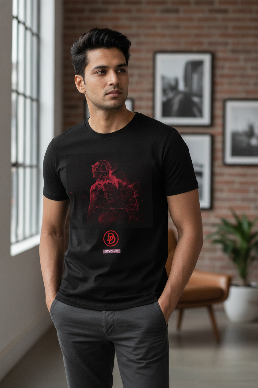 Daredevil - Red inked block printed TShirt