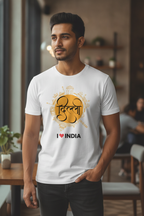Delhi Hindi- Styched in India Graphic T-Shirt White Color