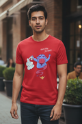 Distance Graphic Printed Red Tshirt