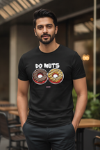 Do (Two) Nuts - Quirky Graphic T-Shirt Black Color